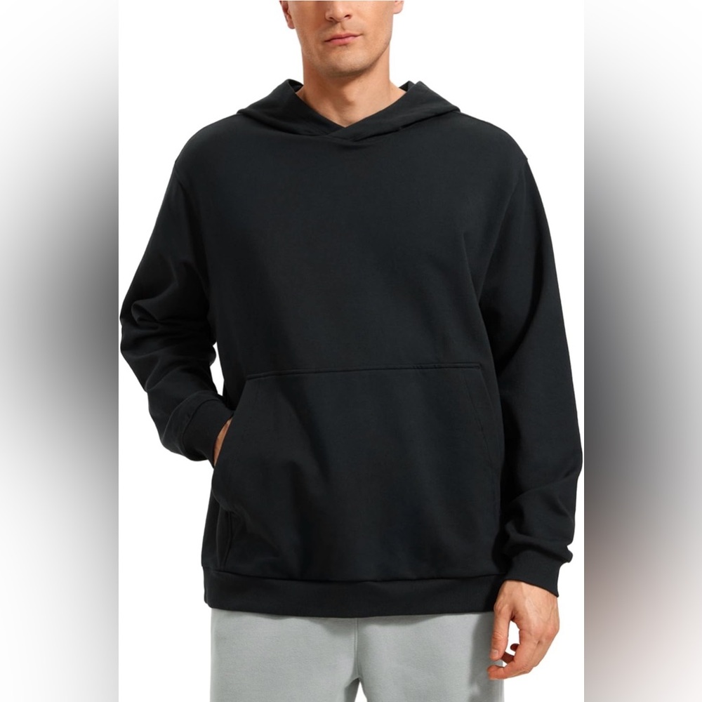 CRZ YOGA Black Hoodie w/Front Kangaroo Pocket & Hidden Inner Mesh Pocket (L)NWT